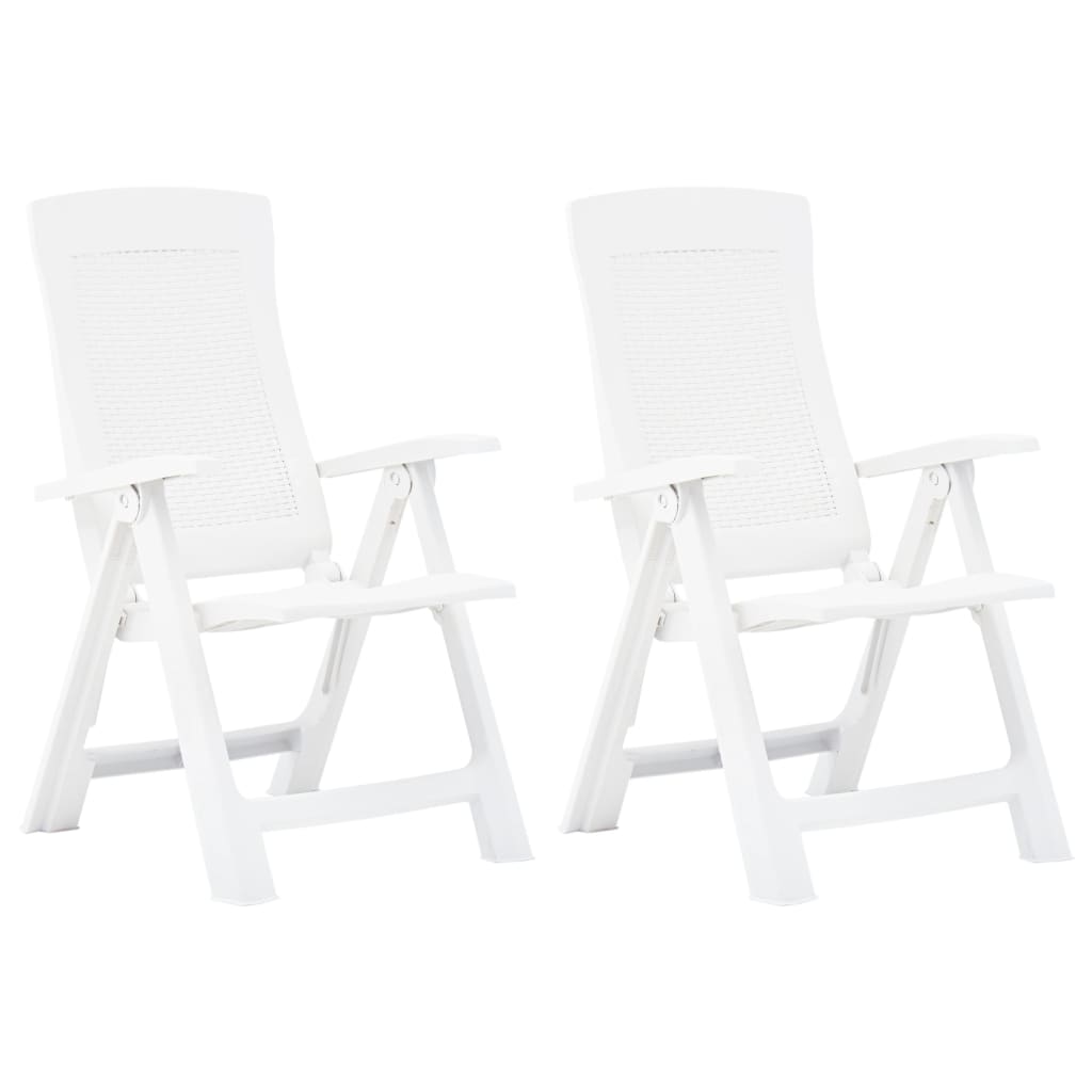 Verstellbare Gartenstühle 2 Stk. Kunststoff Weiss